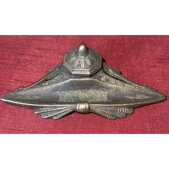 Other - Antique Brass Inkwell Desk Set with Letter Opener | Victorian Style |